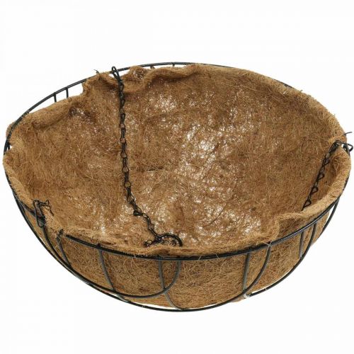 Artikel Hängkorg, växtskål av kokosfibermetall natur, svart H20,5cm Ø40,5cm