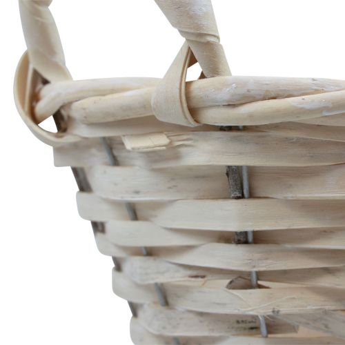 Artikel Korg med handtag Chipkorg växtkorg vitmålad Ø18cm H12cm