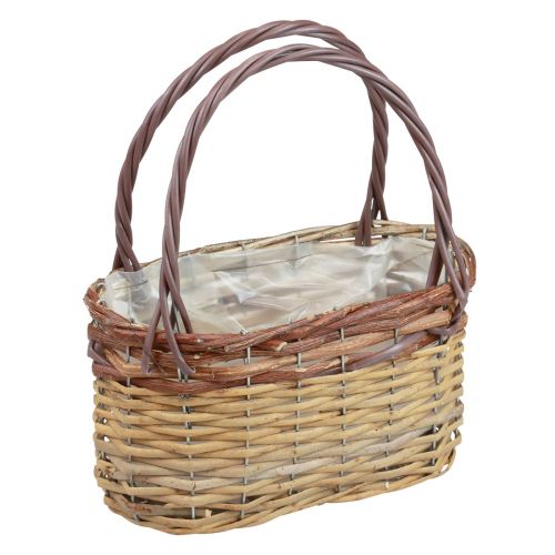 Korg med handtag växtkorg handväska brun 27×15×15cm