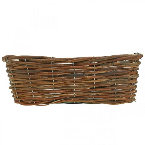 Floristik24 Korg för plantering, blommig dekoration, korg av naturträ L35cm 11,5cm