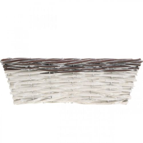 Floristik24 Dekorkorg vit, brun växtkruka tvåfärgad 32×13,5×9,5cm