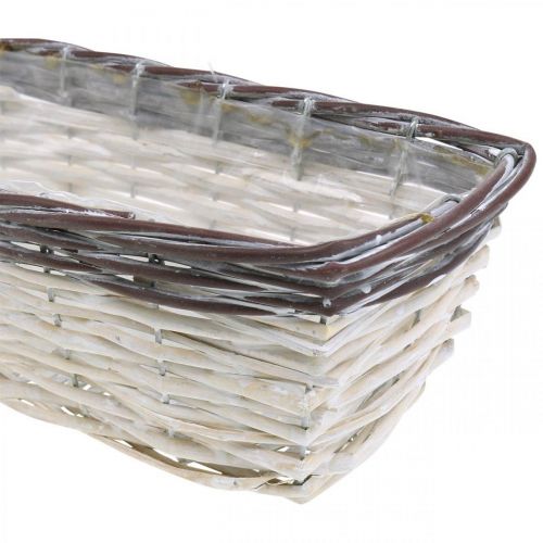 Floristik24 Dekorkorg vit, brun växtkruka tvåfärgad 32×13,5×9,5cm