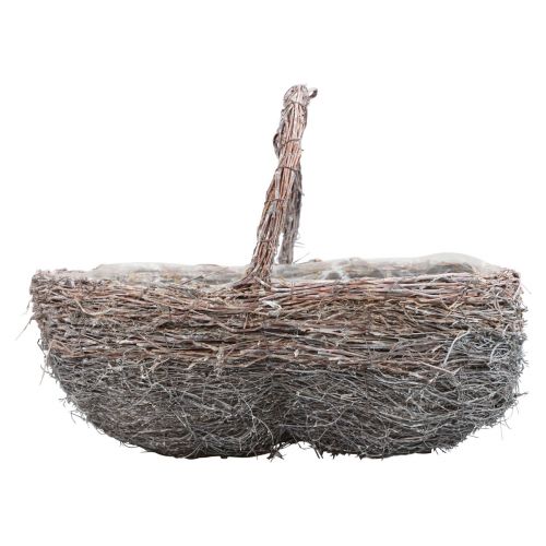 Korg med handtag växtkorg vitkalkad 40/34/27cm set om 3