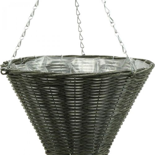 Floristik24 Korg ljus kon väska grå Ø35cm H37cm