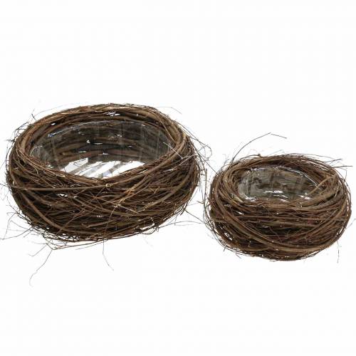 Floristik24 Korgskål påskkorg mörkbrun Ø26 / Ø15cm, uppsättning 2