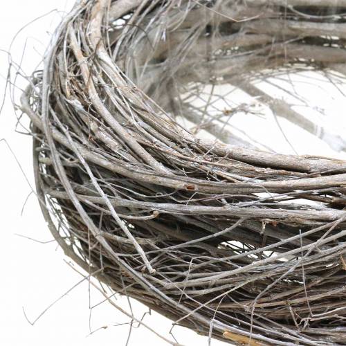 Korgskål påskkorg brun vit tvättad Ø26 / Ø15cm uppsättning 2