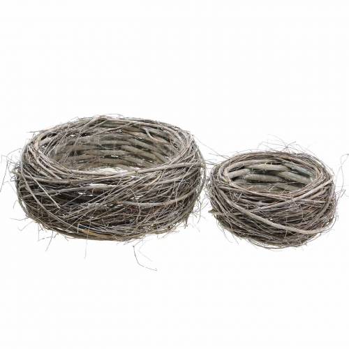 Korgskål påskkorg brun vit tvättad Ø26 / Ø15cm uppsättning 2 Korgskål påskkorg brun vit tvättad Ø26 / Ø15cm uppsättning 2