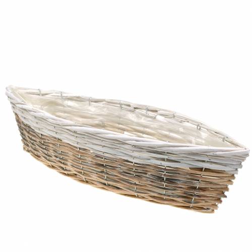 Korgbåtar vita, natur 55cm x 17cm