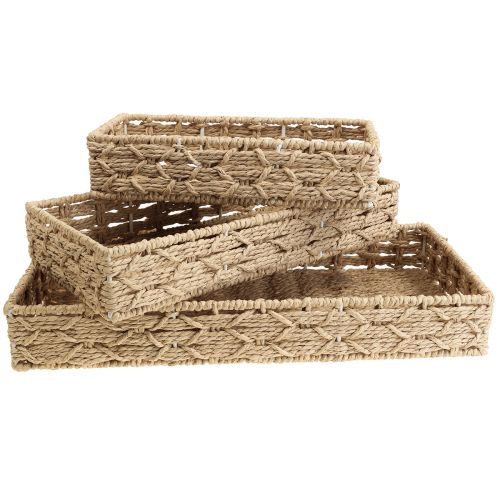 Artikel Korgbricka dekorativ brickkorg naturlig 41/33/25cm set om 3