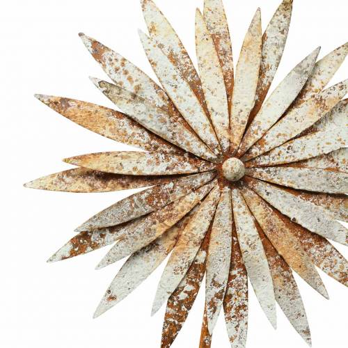 Floristik24 Trädgårdsplugg majsblomma patina metall vit Ø18cm H88cm