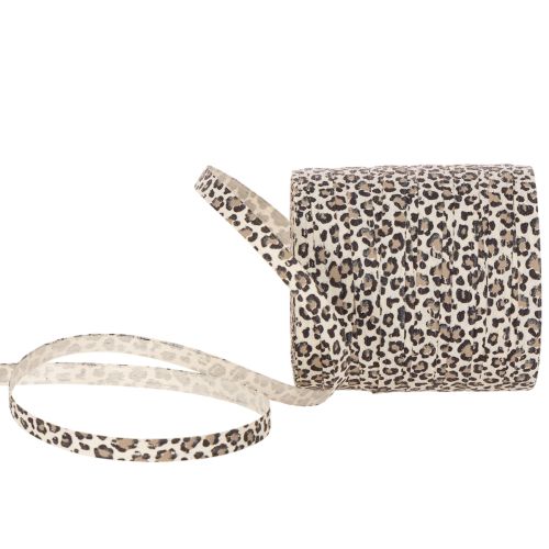 Presentband leopardmönster för kreativ dekoration, krullband 10mm 100m