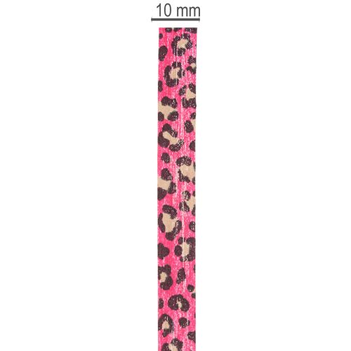 Dekorativt band, leopardmönster, rosa, rullband för presentinslagning och pyssel, 10 mm, 100 m | Floristik24.se