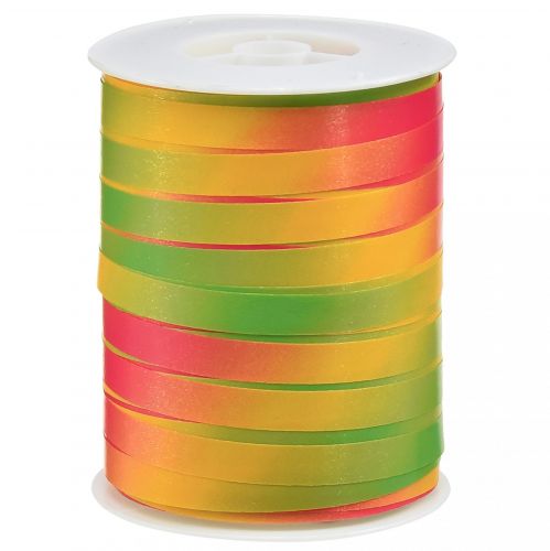 Curlingband färgglad gradient presentband grönt, gult, rosa 10mm 250m