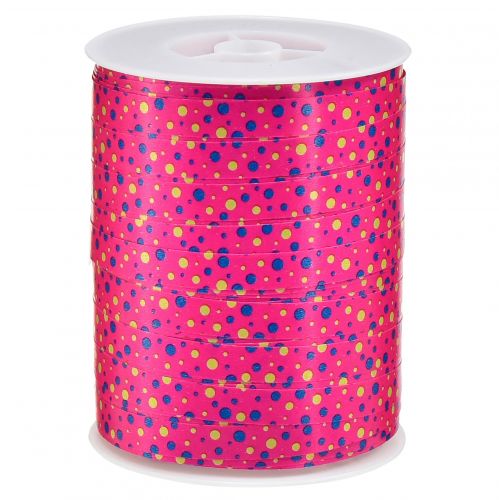 Floristik24 Curlingband presentband rosa med prickar 10mm 250m