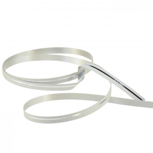 Artikel Curlingband presentband vitt med silverränder 5mm 250m
