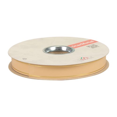 Artikel Curlingband presentband aprikos guldkant 19mm 100m