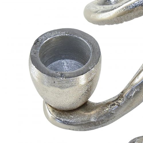 Floristik24 Maritim dekorativ ljusstake bläckfisk metall silver Ø14cm H9cm
