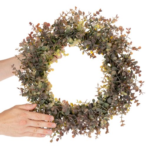 Konstgjord eukalyptuskrans, höstdekoration, rund, 45 cm | Floristik24.se