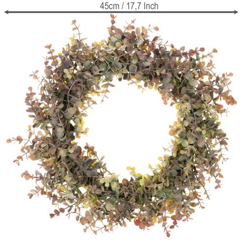 Konstgjord eukalyptuskrans, höstdekoration, rund, 45 cm | Floristik24.se