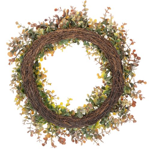 Konstgjord eukalyptuskrans, höstdekoration, rund, 45 cm | Floristik24.se