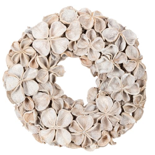 Krans med lotusblomma, naturlig dekoration, torkade blommor, 35 cm