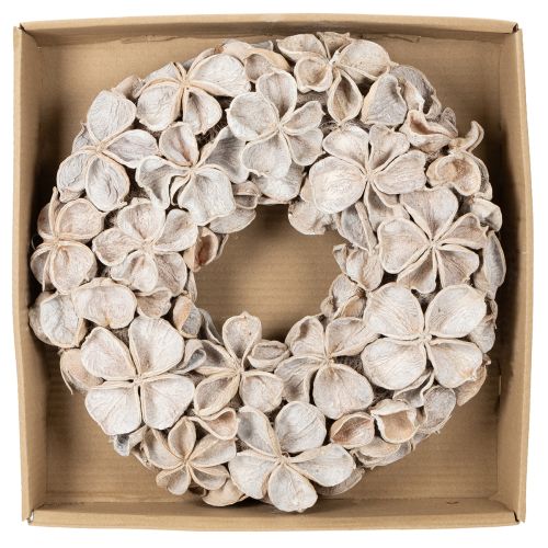 Krans med lotusblomma, naturlig dekoration, torkade blommor, 35 cm | Floristik24.se