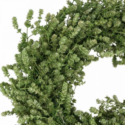 Artikel Julkrans grön torkad blomsterkrans linört Ø34cm