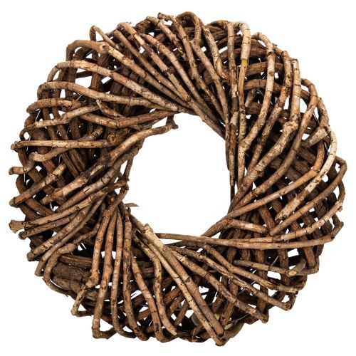 Krans gjord av naturliga kvistar, rund rottingkrans för pyssel, 35 cm köpa | Floristik24.se