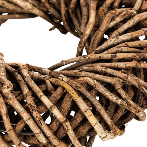Krans gjord av naturliga kvistar, rund rottingkrans för pyssel, 35 cm | Floristik24.se