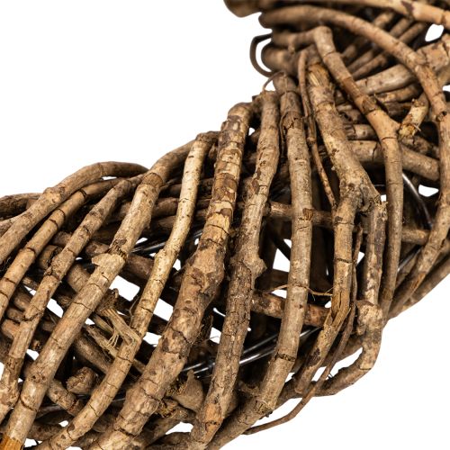 Dekorativ krans gjord av naturliga grenar, rottingkrans, rund, stor, 45 cm. | Floristik24.se