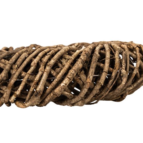 Dekorativ krans gjord av naturliga grenar, rottingkrans, rund, stor, 45 cm. | Floristik24.se