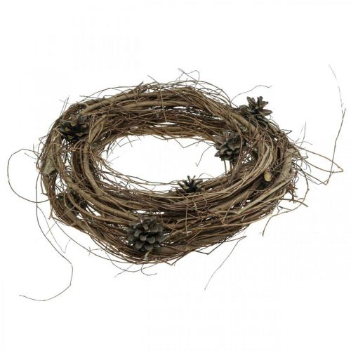Artikel Naturkrans alm grenar kottar deco krans natur Ø35cm H8cm