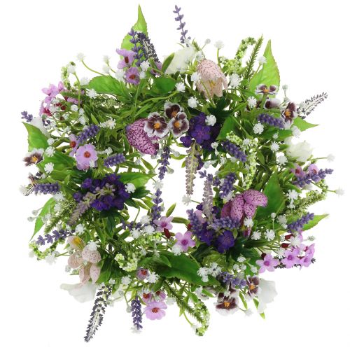 Floristik24 Krans schackbräde blomma/lavendel/lila Ø28cm