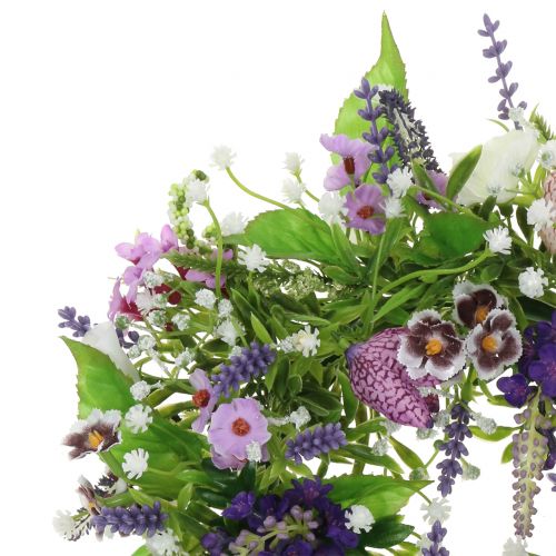 Floristik24 Krans schackbräde blomma/lavendel/lila Ø28cm