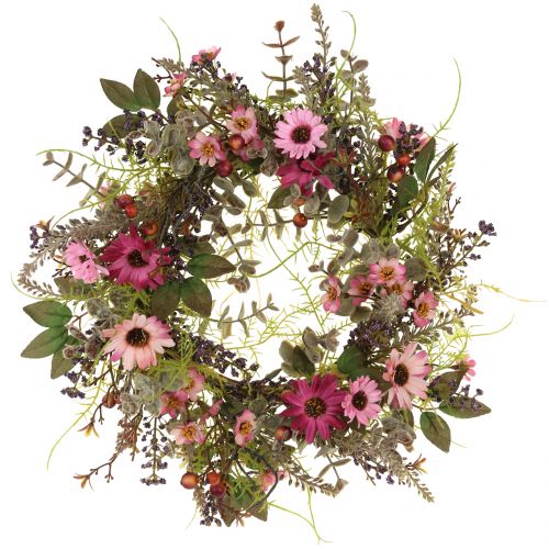 Floristik24 Blomkrans med prästkragar och bär gammalrosa Ø30cm
