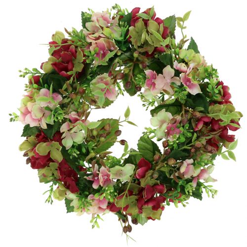 Floristik24 Krans hortensior / bär mörkröd Ø30cm