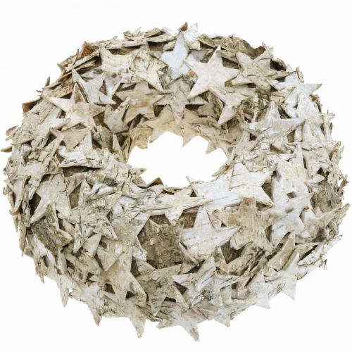Floristik24 Dekoration krans stjärnor björk bark bord dekoration advent björk Ø25cm