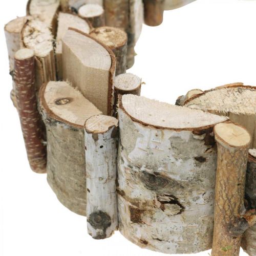 Floristik24 Dekorativ krans av björkträkransbord dekoration Ø30cm H7cm