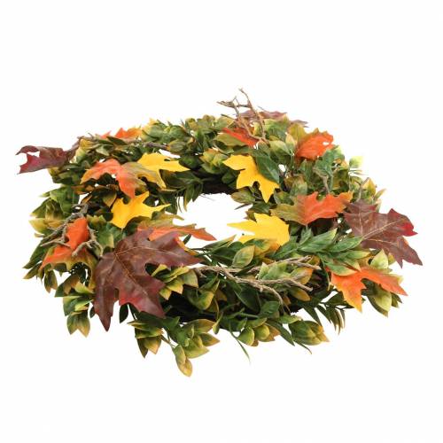 Floristik24 Höstens krans konstgjorda gröna, gula, orange Ø45cm