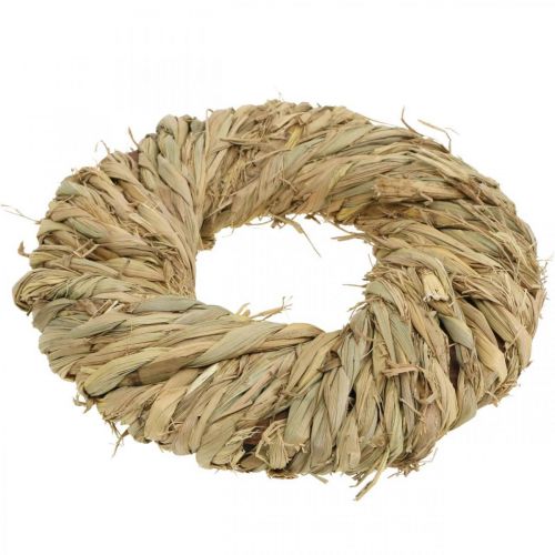 Floristik24 Halmkrans flätad Ø19cm mini deco krans naturlig dörrkrans