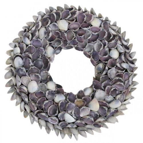 Floristik24 Skalkrans, violett flisiga naturliga skal, ring av skal Ø25cm