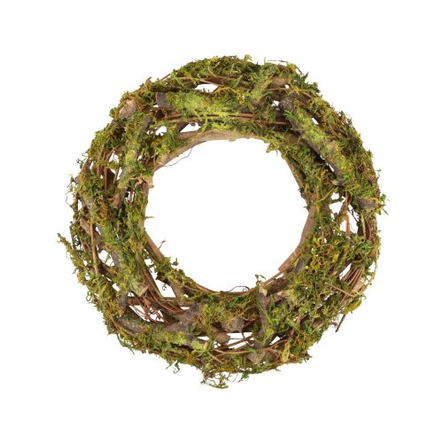 Floristik24 Krans naturlig krans träkrans grenar mossa glitter Ø28cm