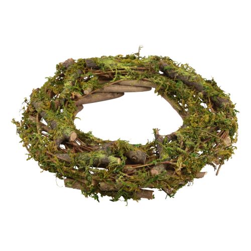 Floristik24 Krans naturlig krans träkrans grenar mossa glitter Ø40cm