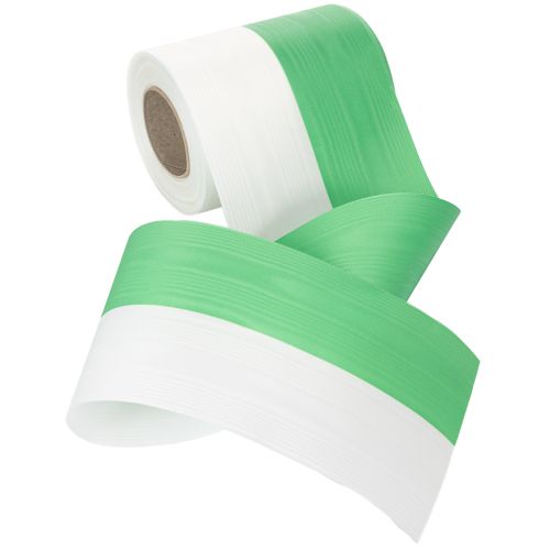Artikel Moiré-kransband 125 mm x 25 m i grönt och vitt, taftvävt band, nationalband, dekorativt band