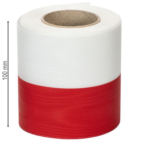 Artikel Moiré vitröda kransband 100 mm