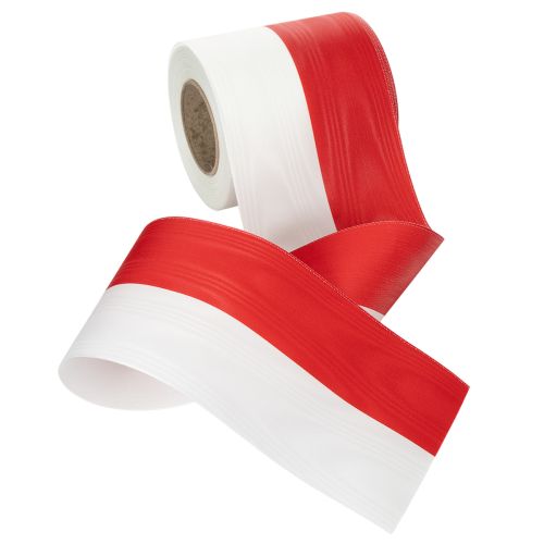 Artikel Moiré vitröda kransband 100 mm