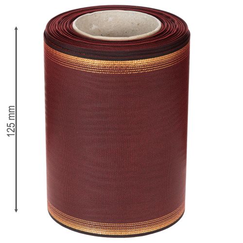 Kransband Bordeaux Moiré 125mm dekorationsband | Floristik24.se