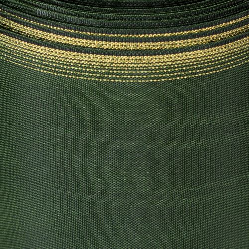 Artikel Moiré-kransband, 150 mm, mörkgrönt med guldfärgad pärlkant, taftvävd, 25 m rulle för dekoration och design