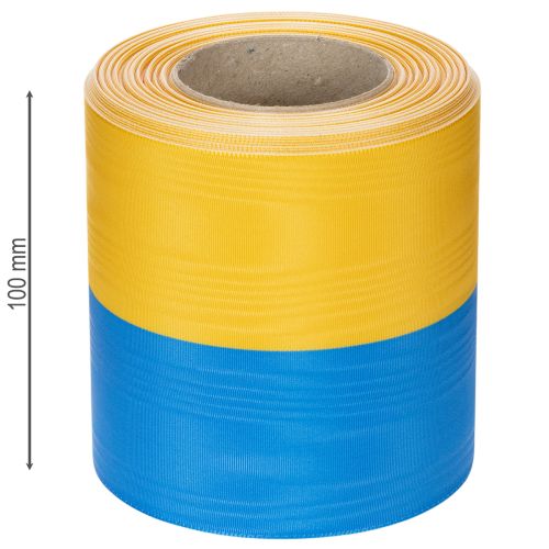 Artikel Blått och gult moiréband, 100 mm, nationellt band, klubbband, dekorativt band, festligt sorgband, acetat