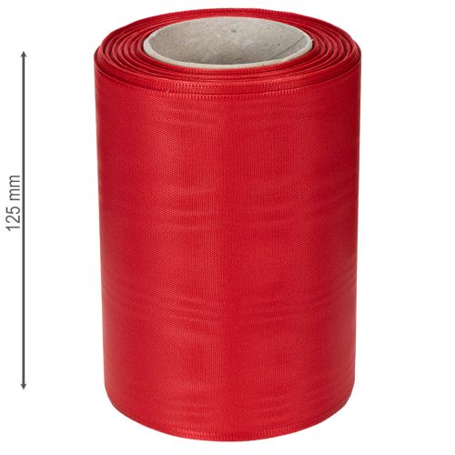 Artikel Rött kransband 125mm x 25m - Band för begravningsblomster, text och dekoration